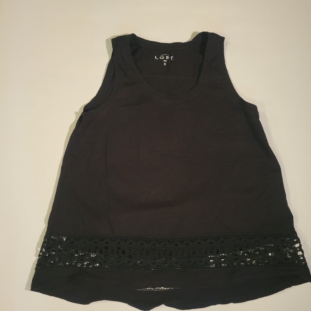 Loft black sleeveless  blouse  size small